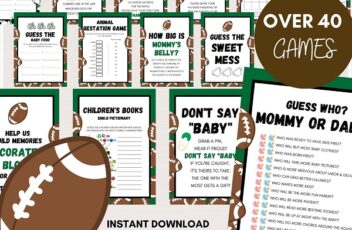 football baby shower game package