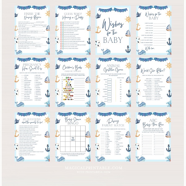 nautical themed baby shower games printable