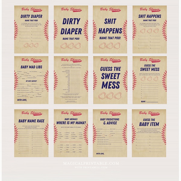 Baseball Baby Shower Games Bundle – Printabell • Express