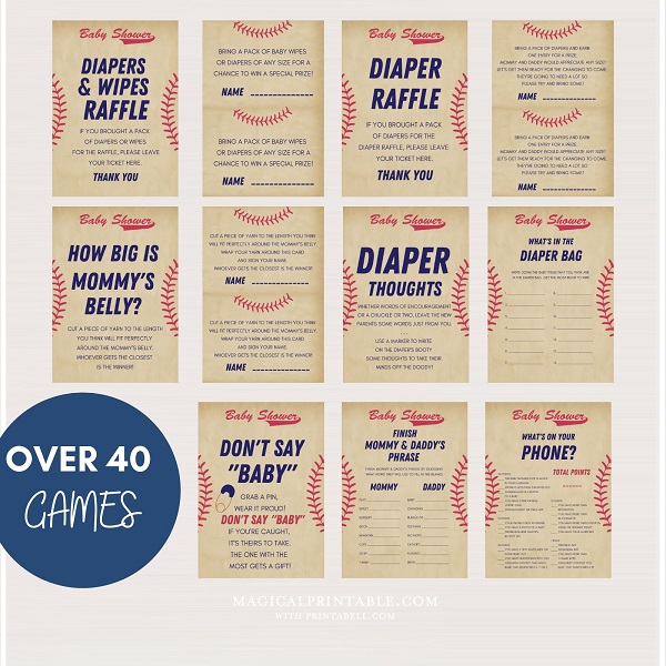 Baseball Baby Shower Games Bundle – Printabell • Express