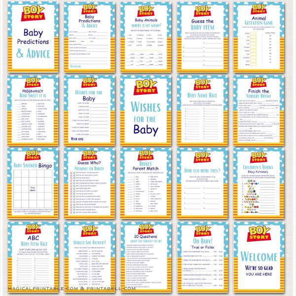 Toy Story Baby Shower Games Bundle Printable Instant Downlad