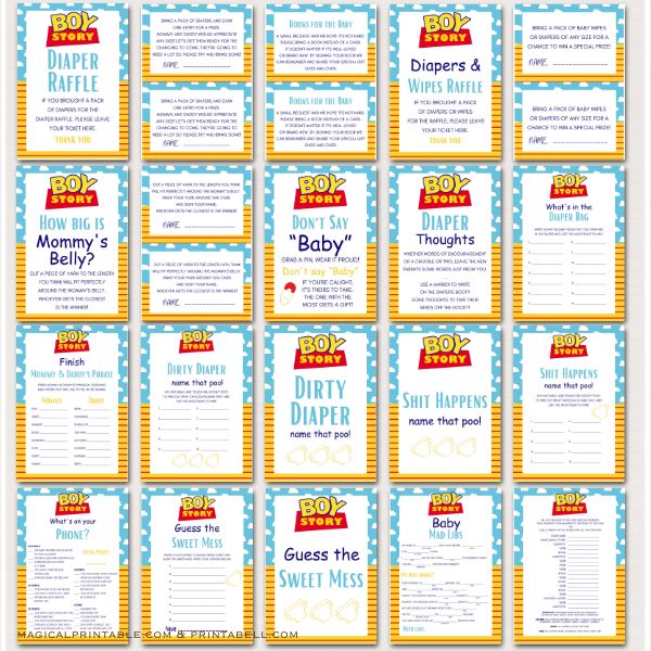 Toy Story Baby Shower Games Bundle Printable
