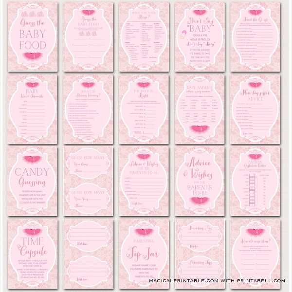 Tutu Ballerina Baby Shower Game Package – Printabell • Express