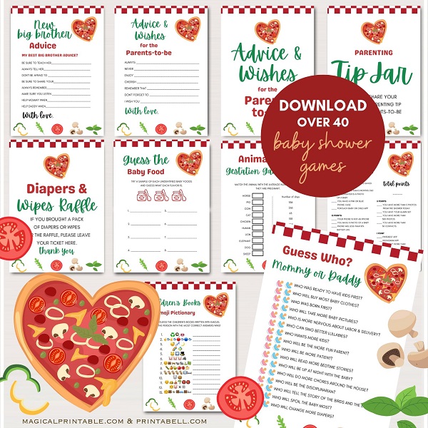 pizza themed baby shower games slice slice baby