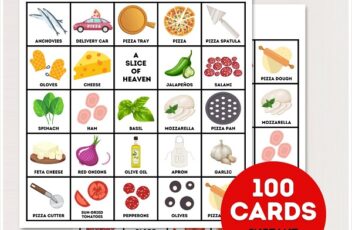printable pizza bingo cards
