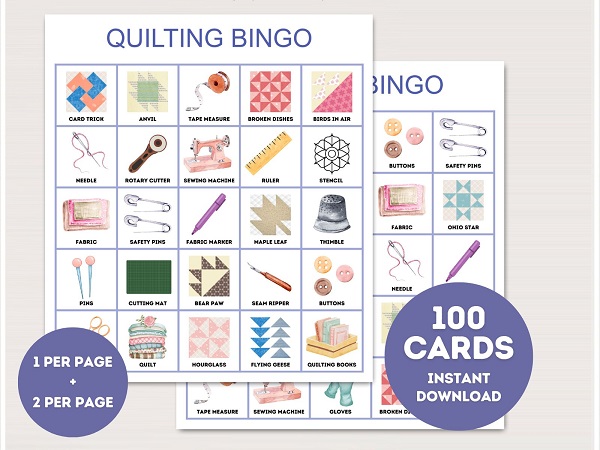 Quilting Bingo Cards