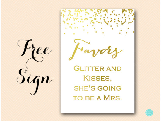 BS87-favors-kisses-glitter-sign-gold-foil-bridal-shower-sign