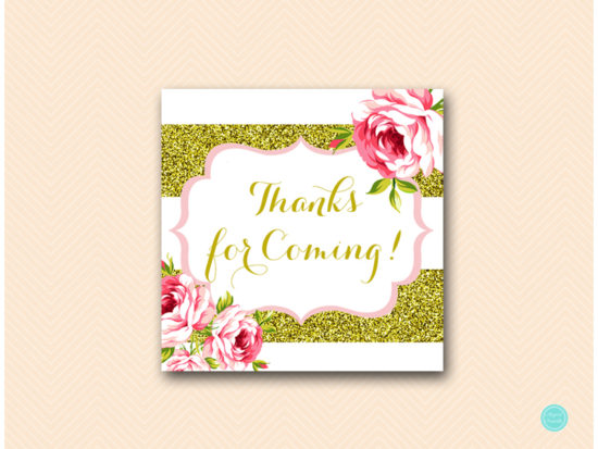 SN432-Thank-You-Tags gold and pink floral bridal shower favors baby shower