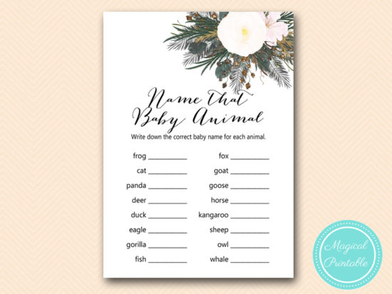 White Flower Baby Shower Games Printabell Express
