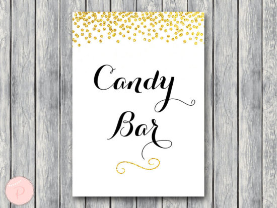 WD47c-Gold Candy Bar Sign, Instant Download