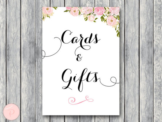 WD67-Pink Flower Cards and Gifts Sign, Download