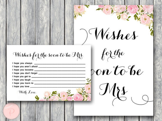 WD67-Pink Wishes for the Bride to be Card, Wishes