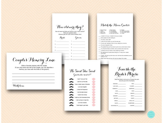 black and white background bridal shower game printable hens party games