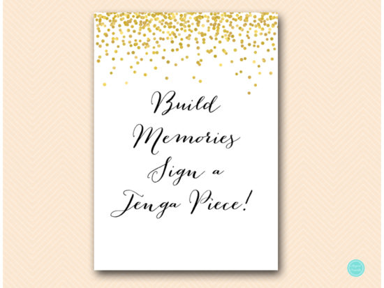 sign-build-memories-sign-jenga-pieces-gold-confetti-decoration-bridal-wedding