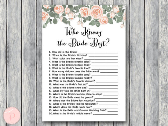 th03 How well do you know the Bride game, Who knows the bride best