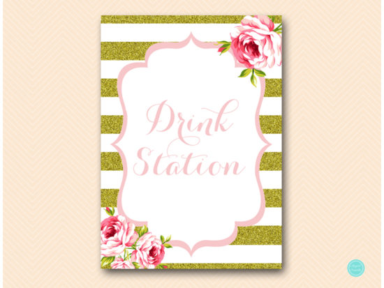 BS432-sign-drink-station-pink-gold-decoration-sign