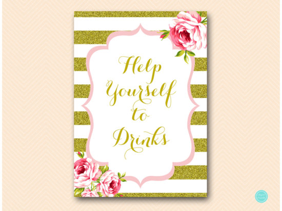 BS432-sign-drinks-help-yourself-pink-gold-decoration-sign