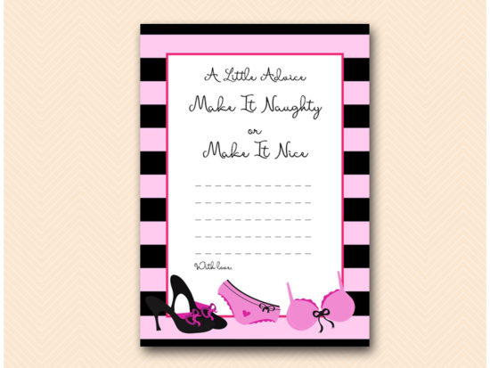 Pink Lingerie Bridal Shower Games – Printabell • Express