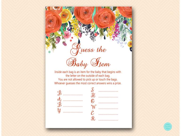 Autumn Baby Shower Game Printables – Printabell • Express