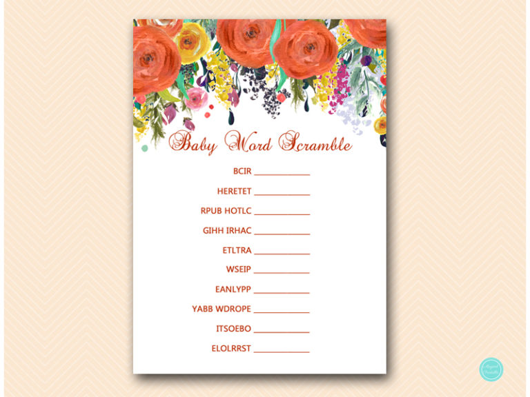 Autumn Baby Shower Game Printables – Printabell • Express