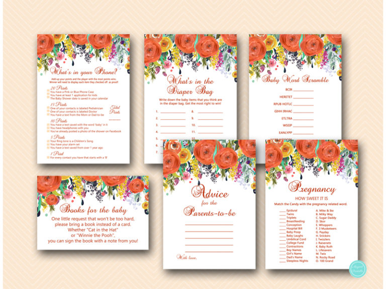Autumn Baby Shower Game Printables – Printabell • Express