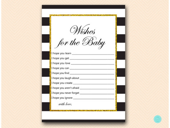 TLC442-wishes-for-baby-card-gold-black-baby-shower-game