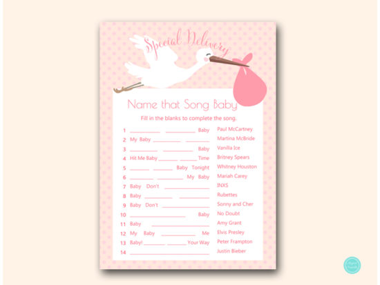 tlc458p-name-that-song-baby-pink-girl-stork-baby-shower-game