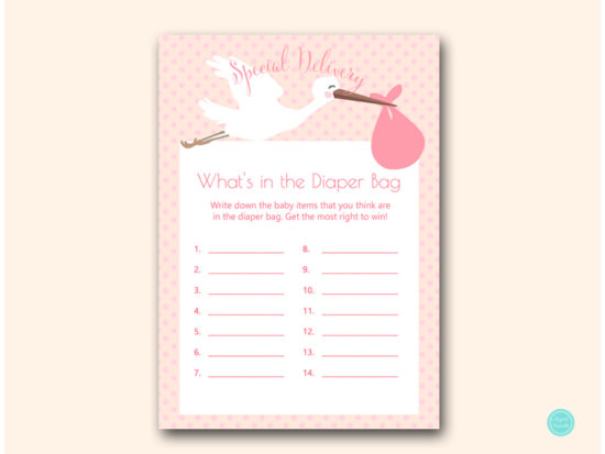 tlc458p-whats-in-diaper-bag-pink-girl-stork-baby-shower-game