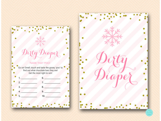 tlc464-dirty-diaper-pink-gold-winter-baby-shower-game