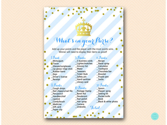 tlc467-what-in-your-purse-royal-prince-baby-shower-game