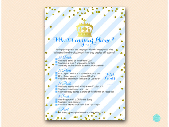 tlc467-whats-in-your-phone-royal-prince-baby-shower-game