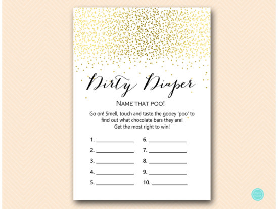Gold Baby Shower Game Package Printabell Express