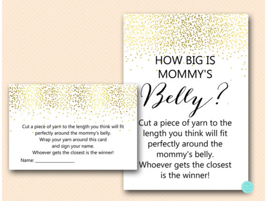 tlc472-how-big-is-mommys-belly-sign-gold-baby-shower-games