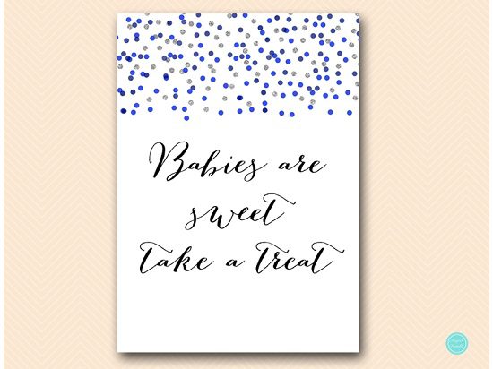 tlc480-5x7-sign-babies-are-sweet-blue-silver-baby-shower-sign