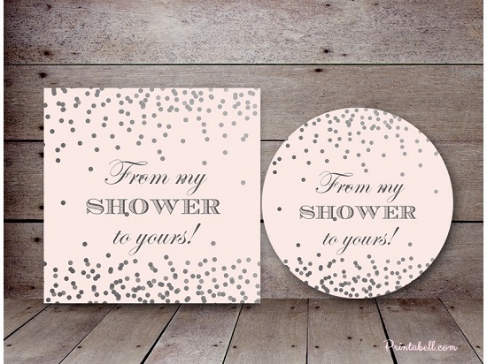 Silver Dots My Shower to Yours Tags – Printabell • Express