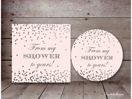 Silver Dots My Shower to Yours Tags – Printabell • Express
