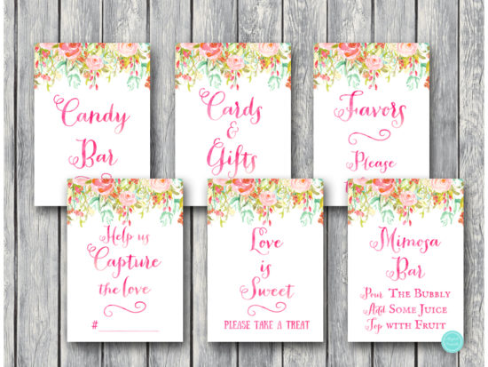 pretty-pink-bridal-shower-decoration-signs