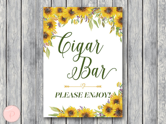 sunflower-summer-cigar-bar-sign-instant-download