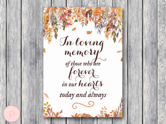 autumn-fall-in-loving-memory-wedding-sign