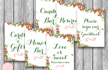 christmas-bridal-shower-table-signs-package