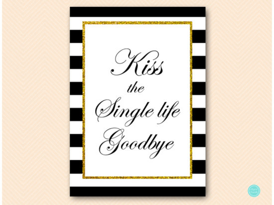 Black and Gold Bridal Shower Decoration Signs – Printabell • Express