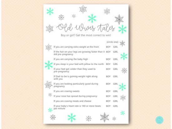 mint-silver-snowflakes-baby-shower-old-wives-tales