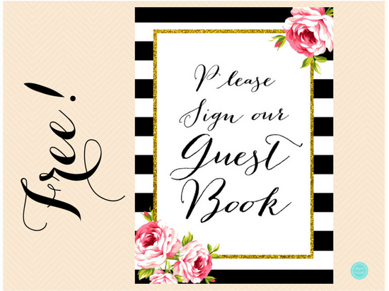 free-black-stripes-guestbook-sign