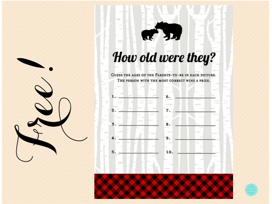 FREE Lumberjack Baby Shower Game – Printabell • Express