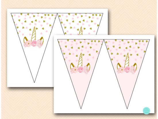 tlc556-bunting-unicorn-party-banner-pink-gold-download