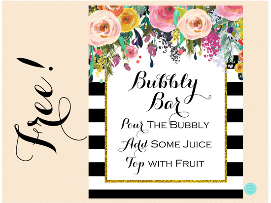 Free Bubbly Bar Sign Printabell Express