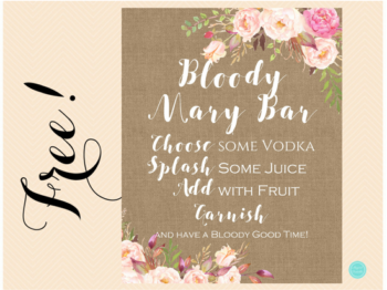 FREE Bloody Mary Bar Sign – Printabell • Express