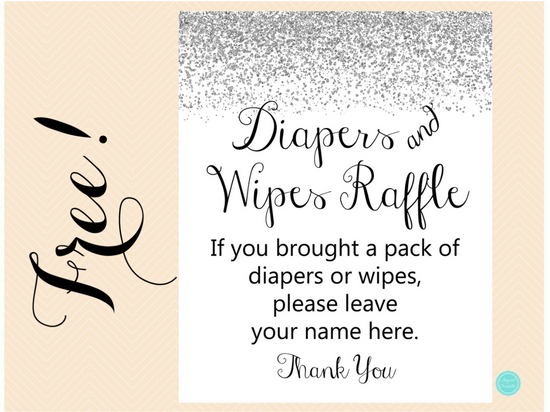 FREE Diapers and Wipes Raffle Sign Printabell • Express