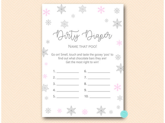 tlc491p-dirty-diaper-pink-snowflake-baby-shower-game