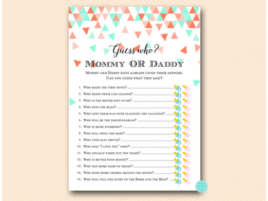 tlc567mc-guess-who-mommy-or-daddy-mint-coral-geometric-baby-shower-game